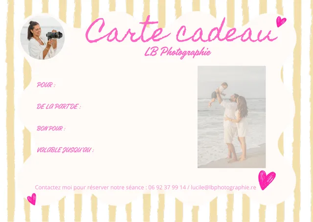 Aperçu de votre carte cadeau, modèle jaune
