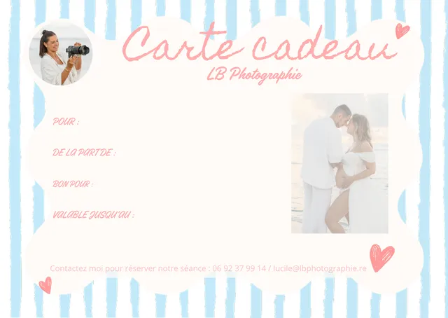Aperçu de votre carte cadeau, modèle bleu