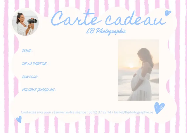 Aperçu de votre carte cadeau, modèle rose